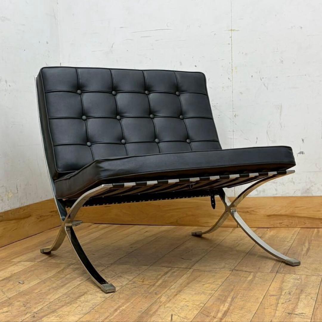 美品Barcelona Chair バルセロナチェアリプロダクト品シングルソファ