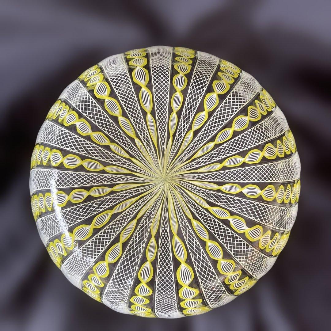 ヴェネチアングラス サラダボール ホワイト&イエロー