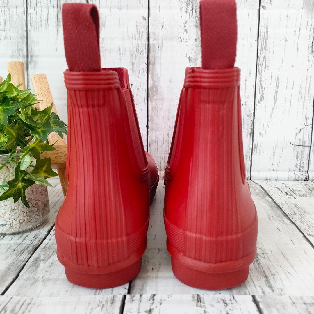 ほぼ未使用 ハンター HUNTER レインブーツ サイドゴア ショート丈 UK6