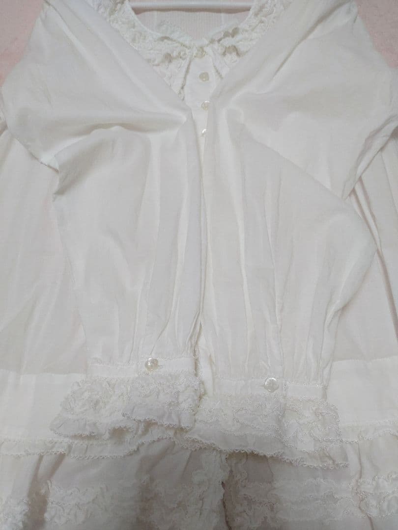 【ピンクハウス】ピコフリル・ピンタック・リボンいっぱいの可愛いオーバーブラウス