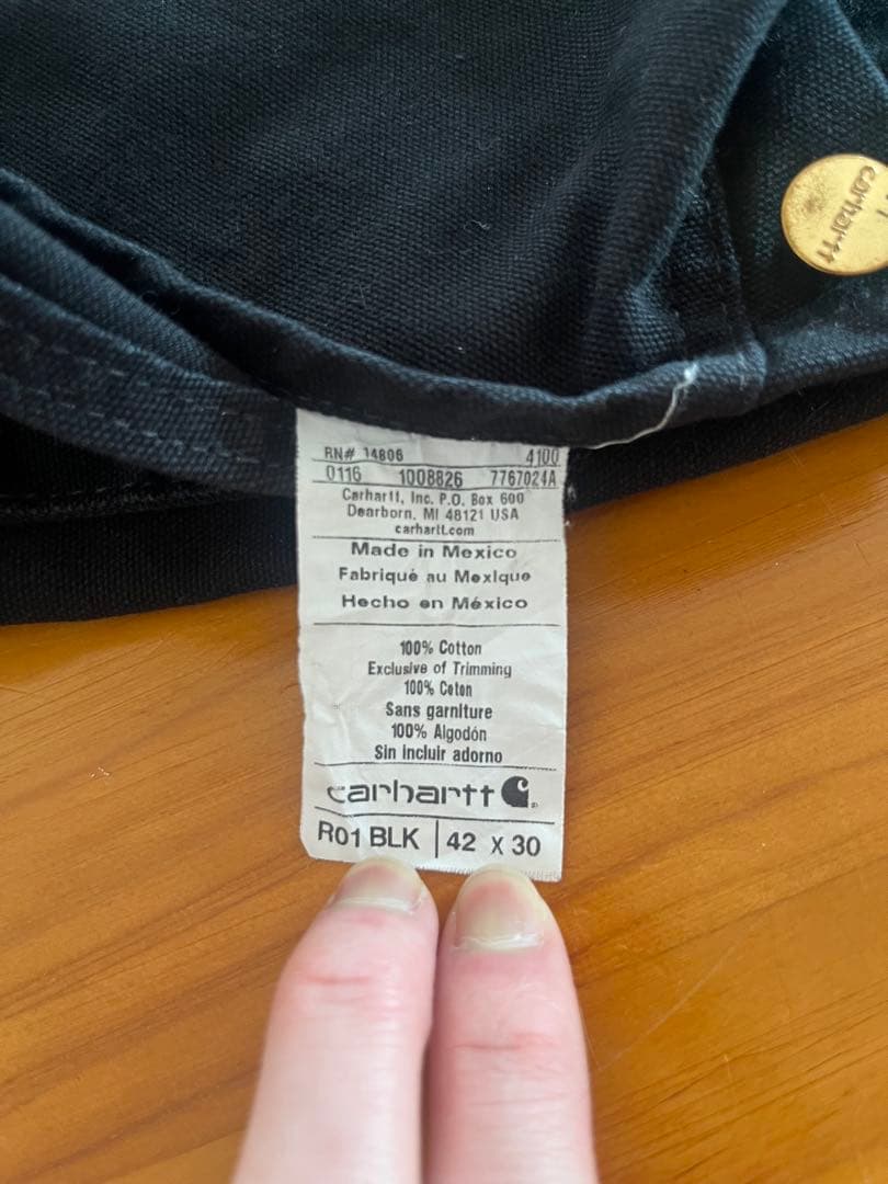 Carhartt ブラック オーバーオール　42×30