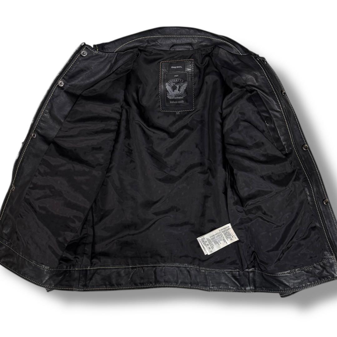 極美品 DIESEL 2000s Y2K スタッズ ライダース レザージャケット