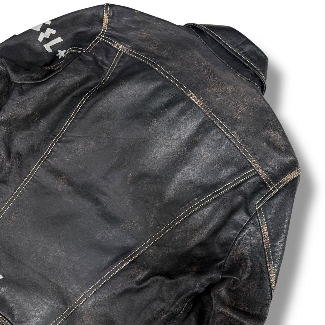極美品 DIESEL 2000s Y2K スタッズ ライダース レザージャケット