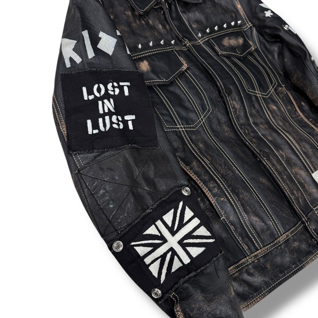 極美品 DIESEL 2000s Y2K スタッズ ライダース レザージャケット