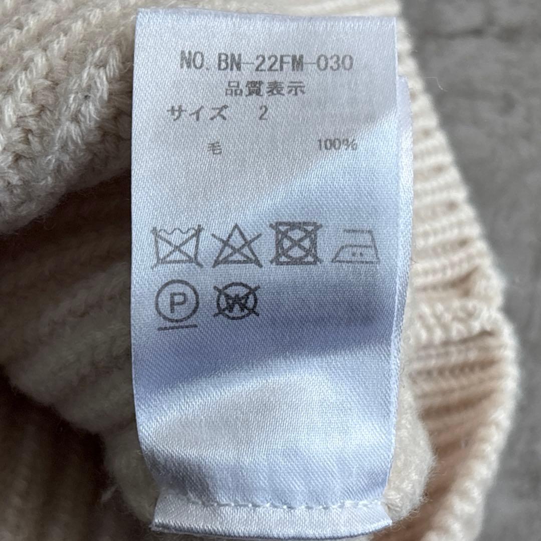 極美品■BATONER 【M】シグネチャー クルーネック ウール ニット 日本製