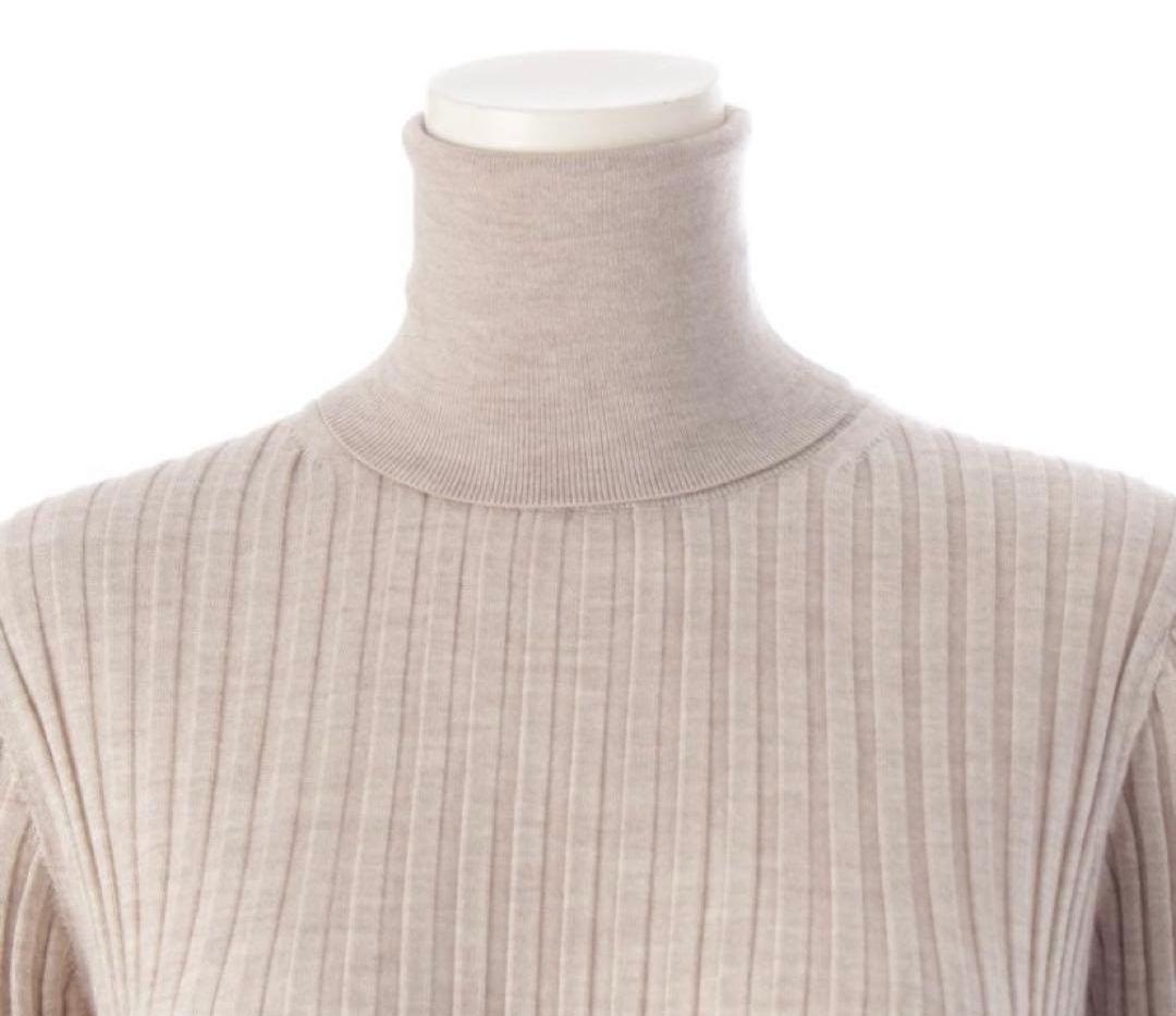 DRAWER　ドゥロワー/カシミヤシルク　18G リブタートルニット/2