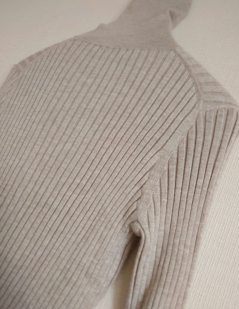 DRAWER　ドゥロワー/カシミヤシルク　18G リブタートルニット/2