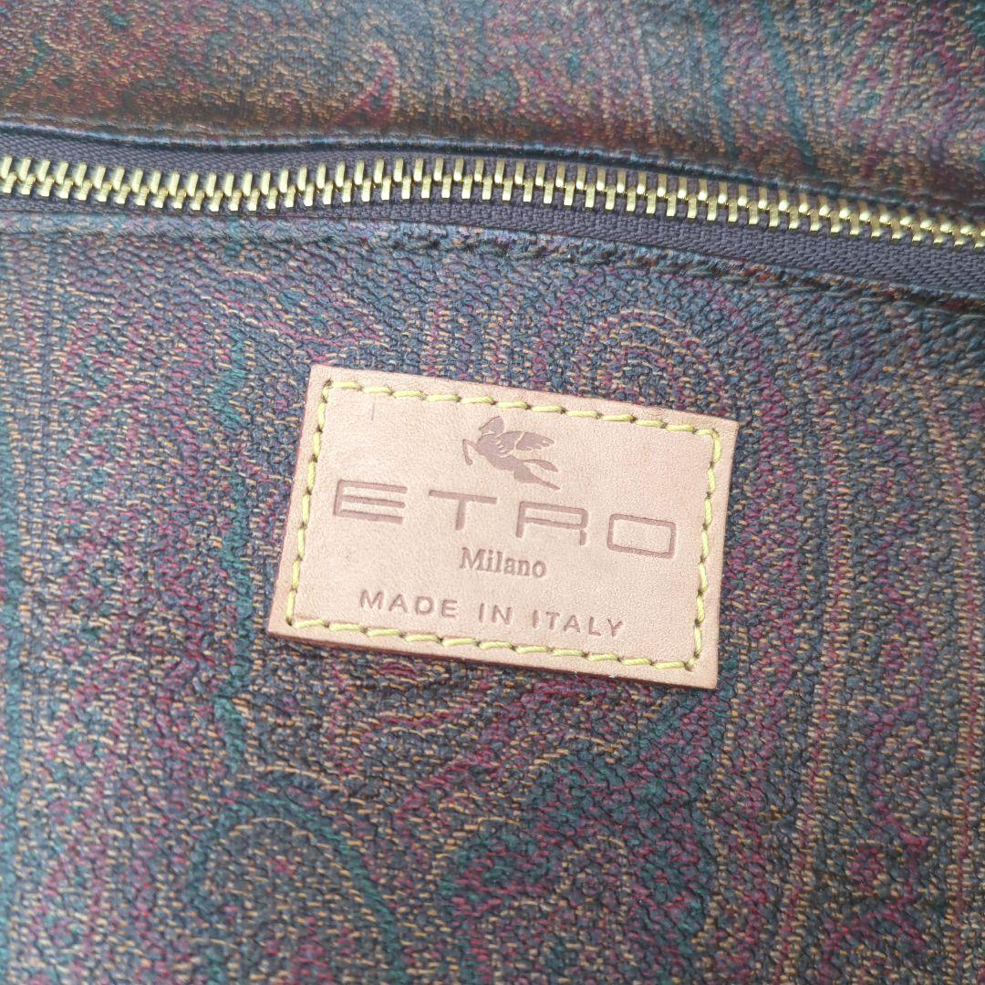 【極美品】エトロ ボストンバッグ ペイズリー柄 pvc レザー