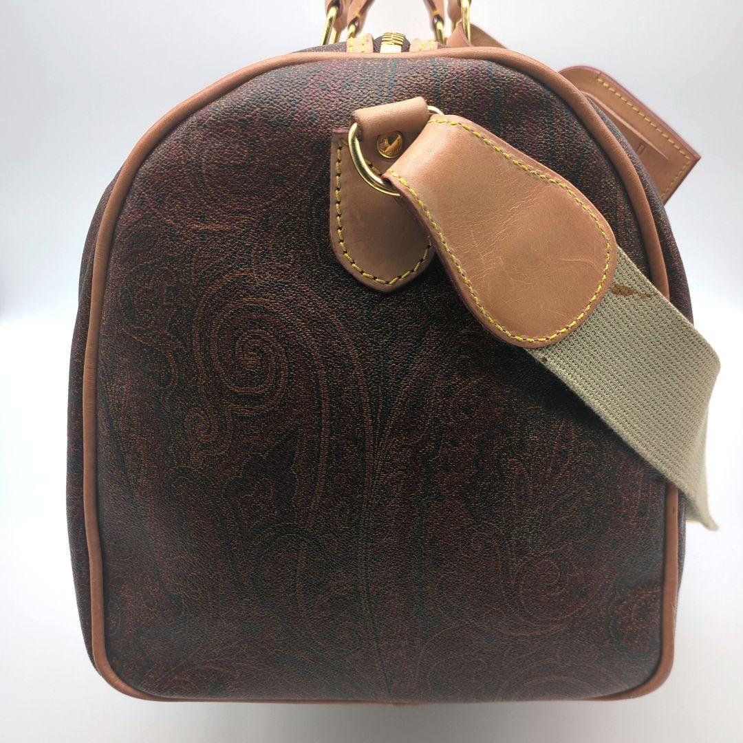 【極美品】エトロ ボストンバッグ ペイズリー柄 pvc レザー