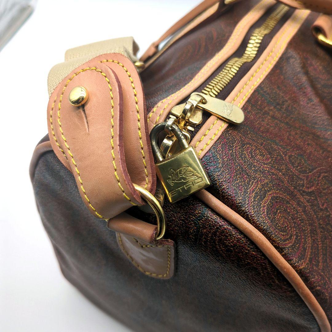 【極美品】エトロ ボストンバッグ ペイズリー柄 pvc レザー