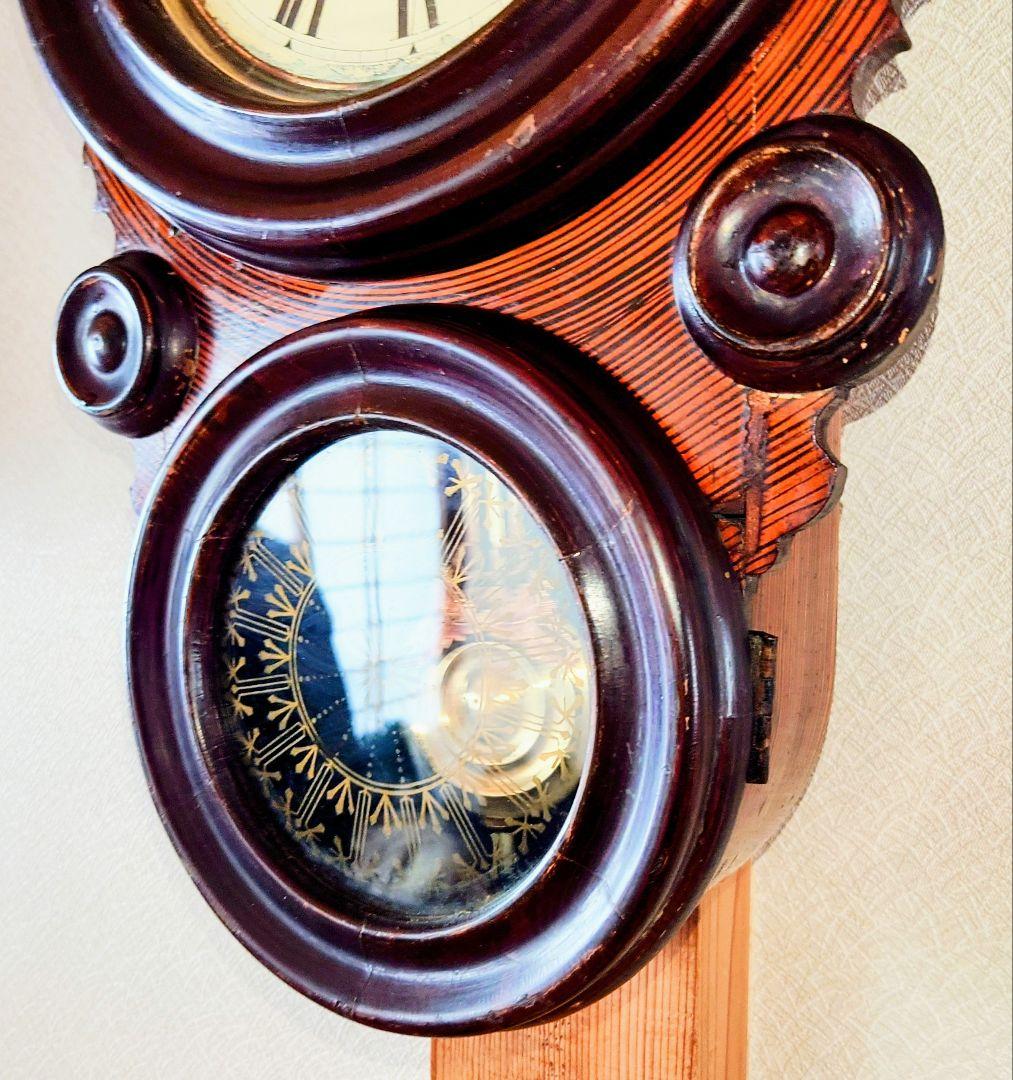 〈完動・美品〉精工舎　四ツ丸達磨型ゼンマイ振り子時計　アンティーク古時計