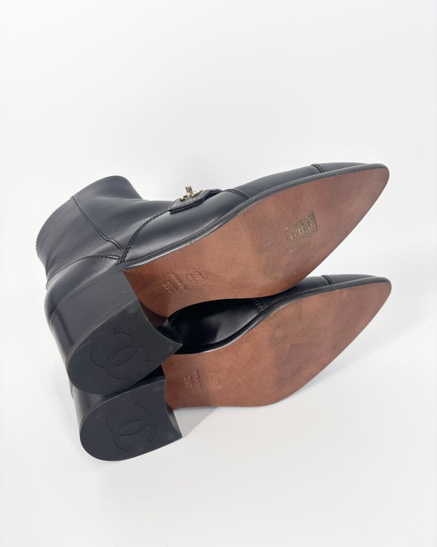 【CHANEL】新品！ショートブーツ　ココマーク　25cm 21AW ブラック