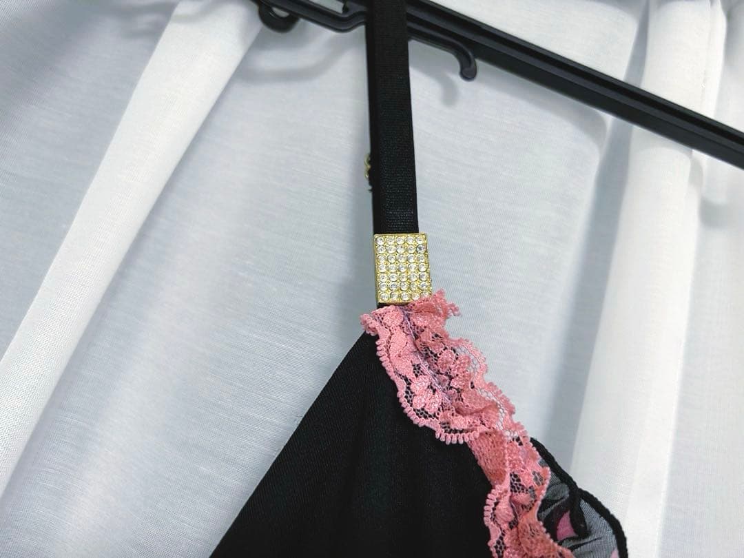 GOLDS♡初期デザイン♡ドット柄キャミトップス♡2点セット♡ブラック×ピンク