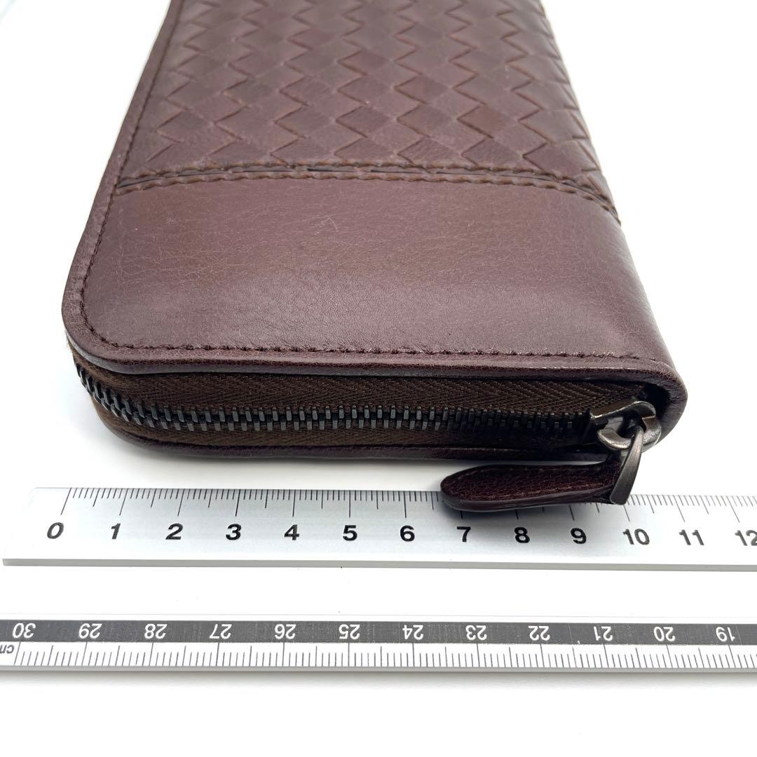【美品】ボッテガヴェネタ　長財布　ラウンドジップ　ダークブラウン