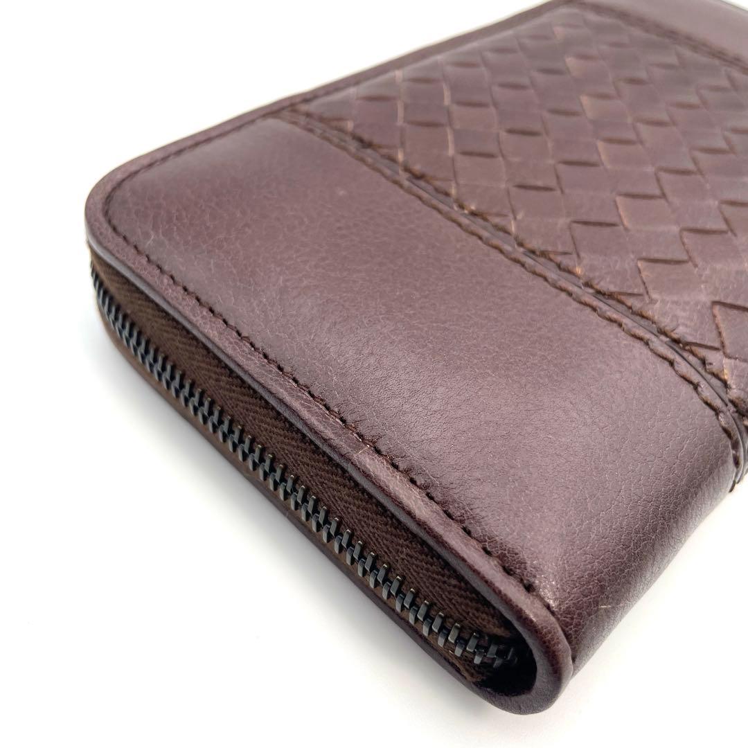 【美品】ボッテガヴェネタ　長財布　ラウンドジップ　ダークブラウン