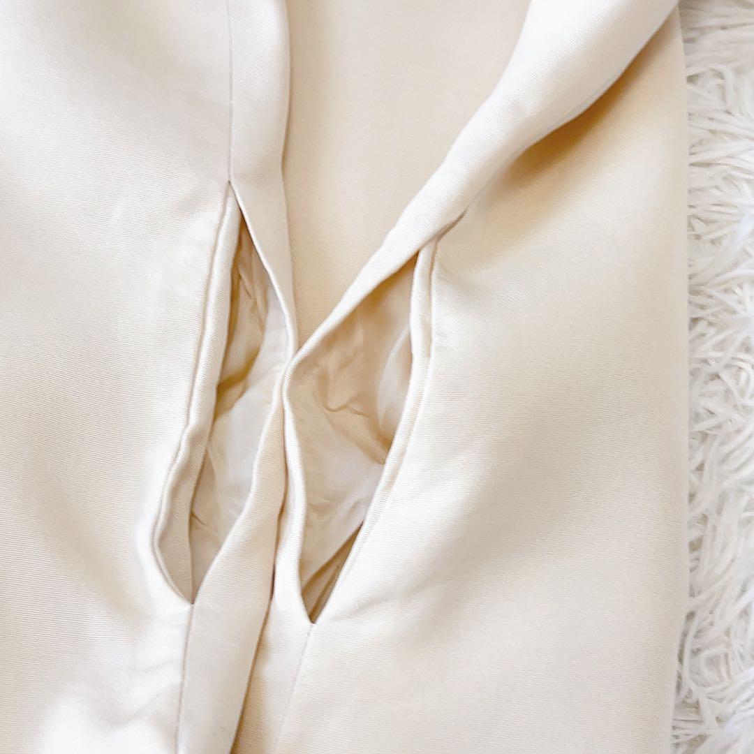 2段フレア✨FOXEY フォクシー シルク ワンピース ビーズ 40 ベージュ