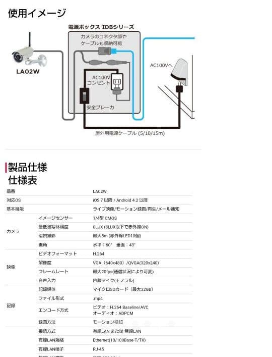 新品未使用、インベス スマートフォン専用 モーション録画カメラ LA02W