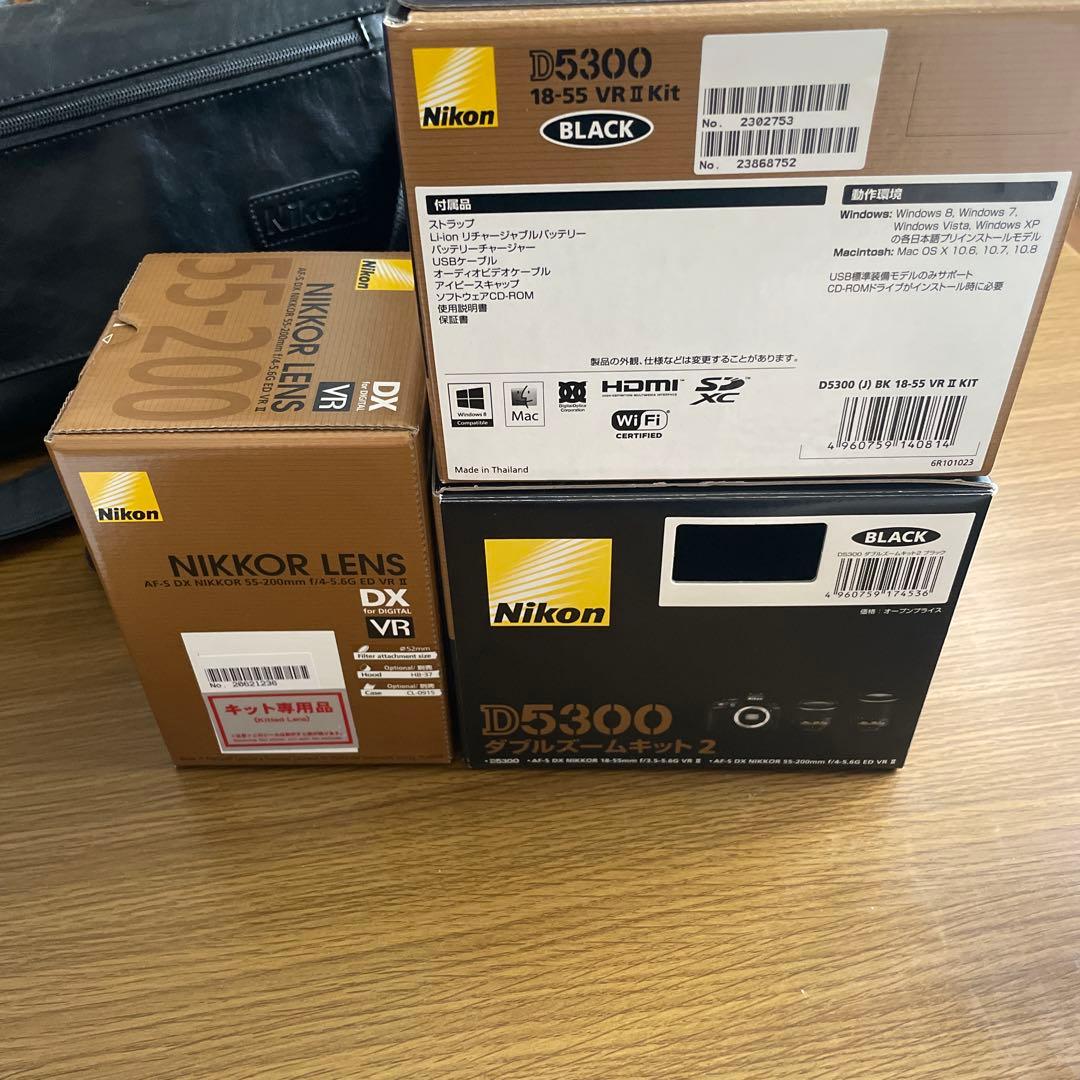 【使用回数少】Nikon D5300 ダブルズームキット ブラック 元箱付