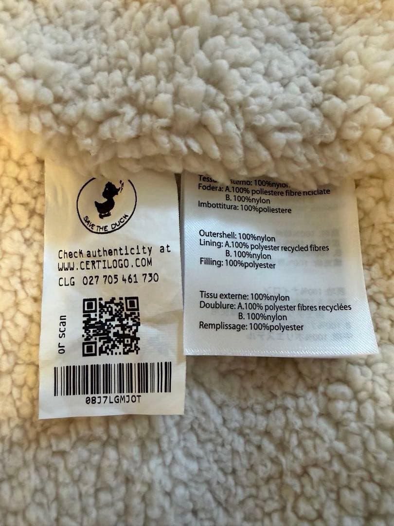 SAVE THE DUCK 中綿ボアジャケット　Mサイズ