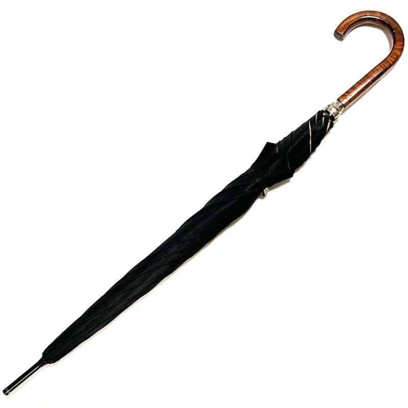 美品 バーバリー BURBERY 長傘 黒無地 裏ベージュバーバリーノバチェック