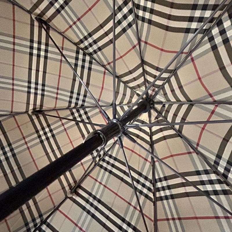 美品 バーバリー BURBERY 長傘 黒無地 裏ベージュバーバリーノバチェック