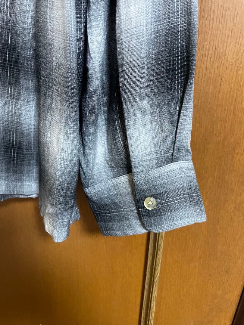 TOWNCRAFT 60s オンブレチェック ループカラーシャツ グレー　L