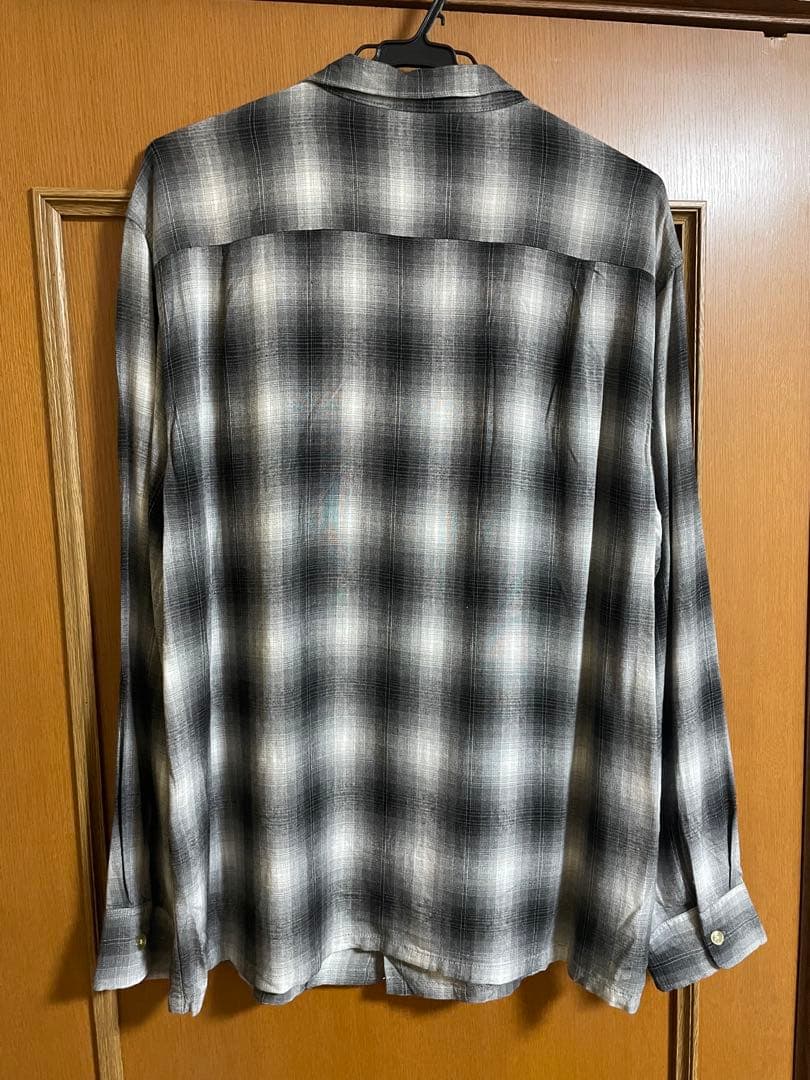 TOWNCRAFT 60s オンブレチェック ループカラーシャツ グレー　L