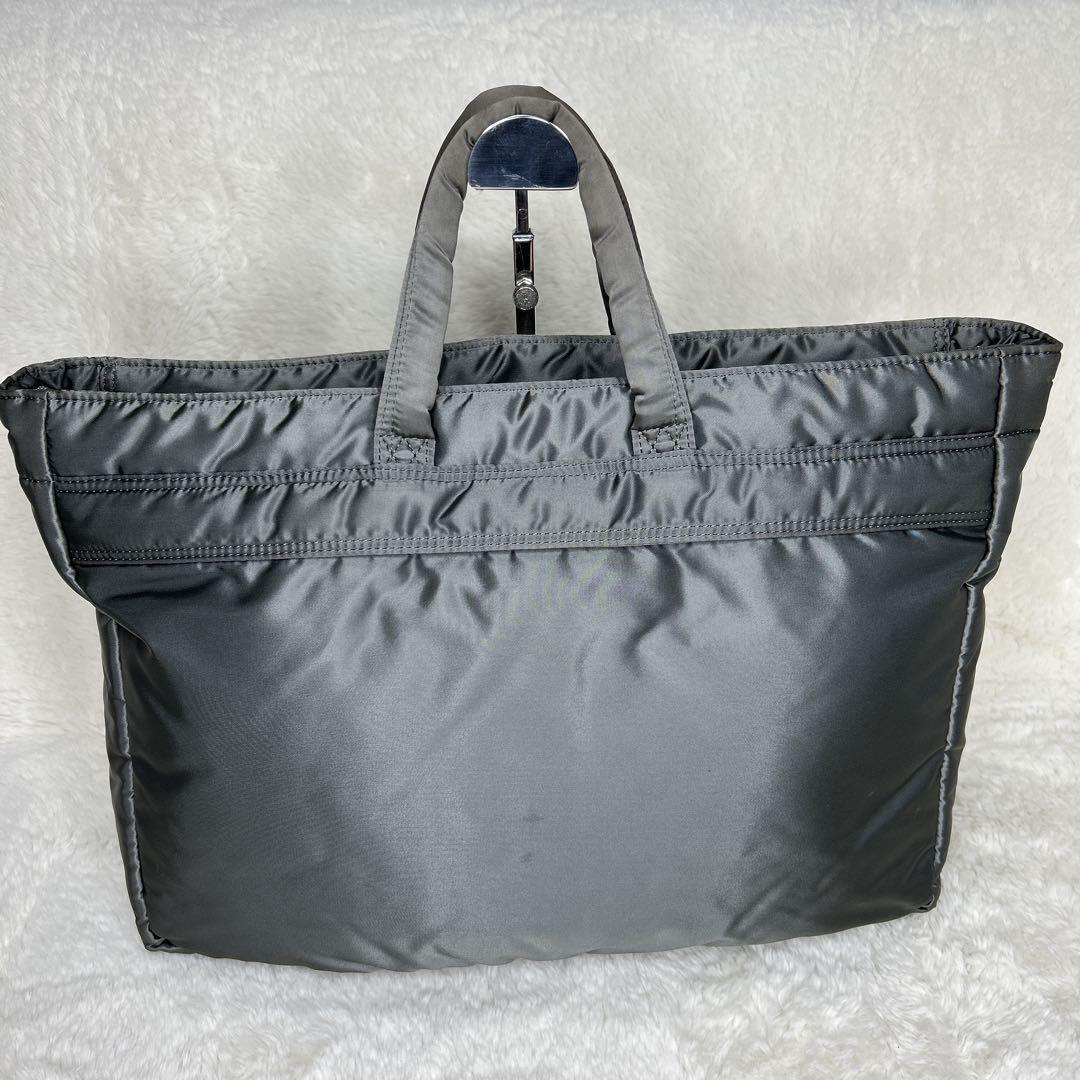 美品 廃盤品 ポーター タンカー 2WAYブリーフトートバック シルバーグレー