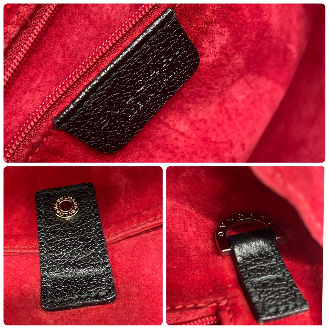 【美品】BVLGARIブルガリレザー 2WAY ショルダーバッグブラックA4可