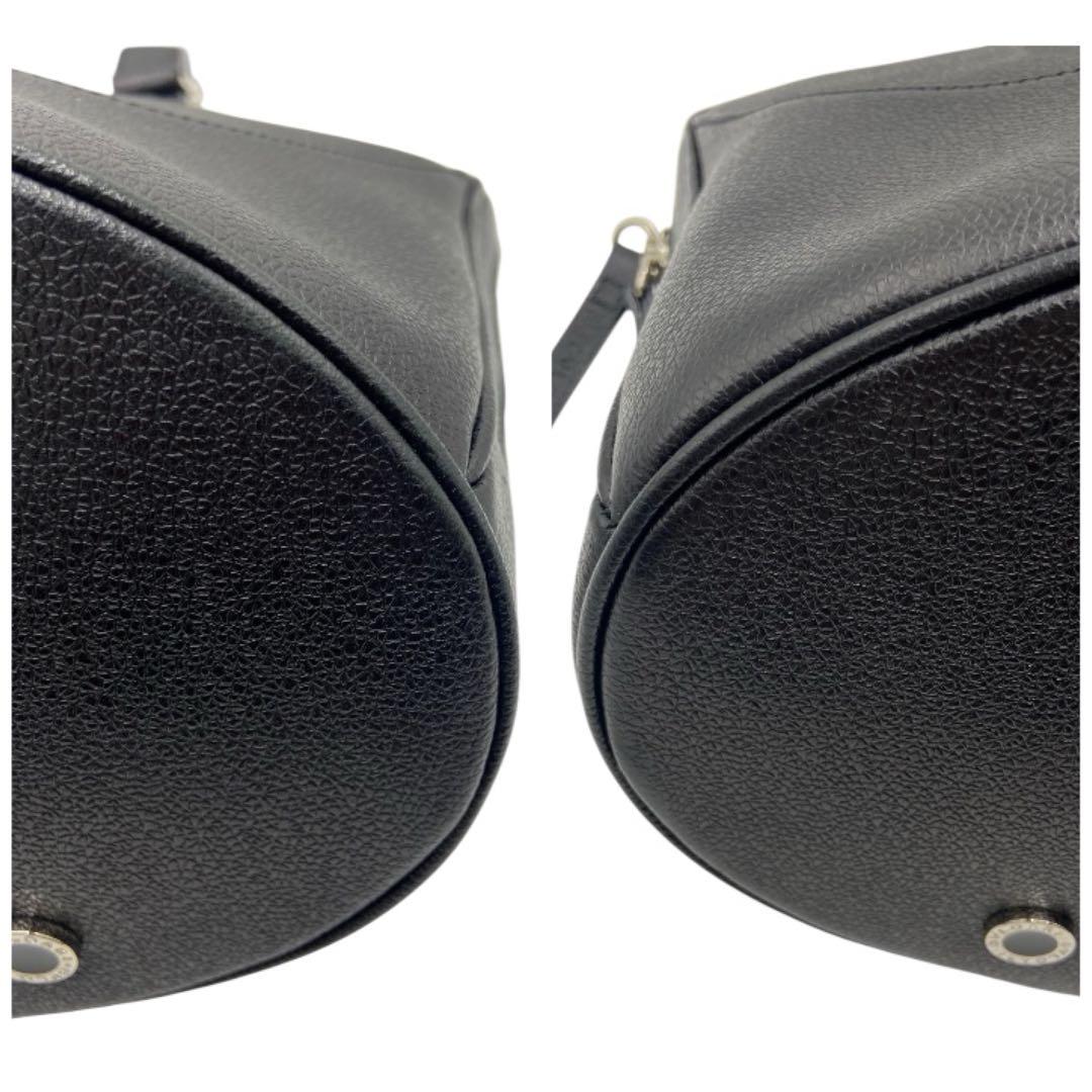 【美品】BVLGARIブルガリレザー 2WAY ショルダーバッグブラックA4可