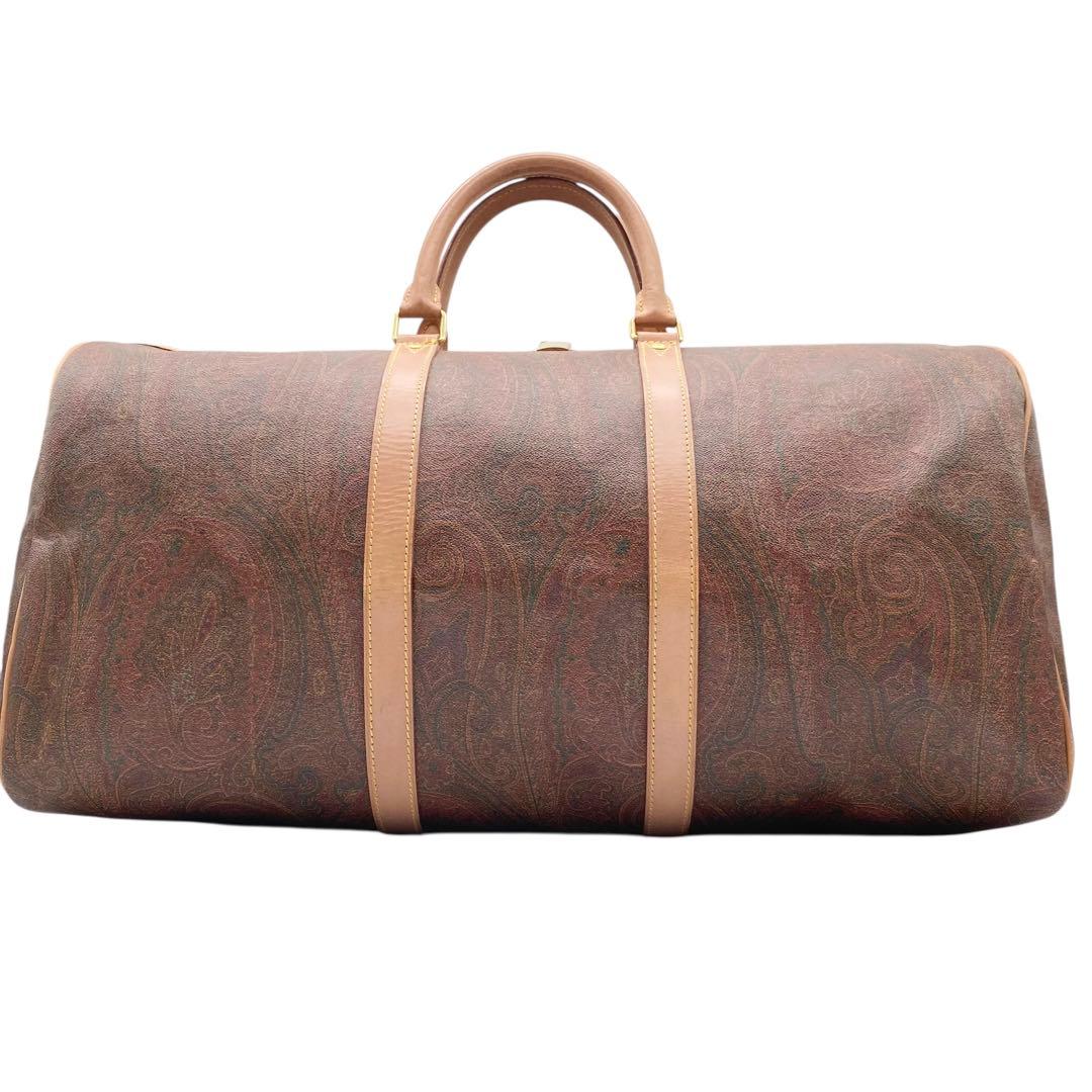 【極美品】エトロ ボストンバッグ 2way ペイズリー柄 PVC レザー 大容量