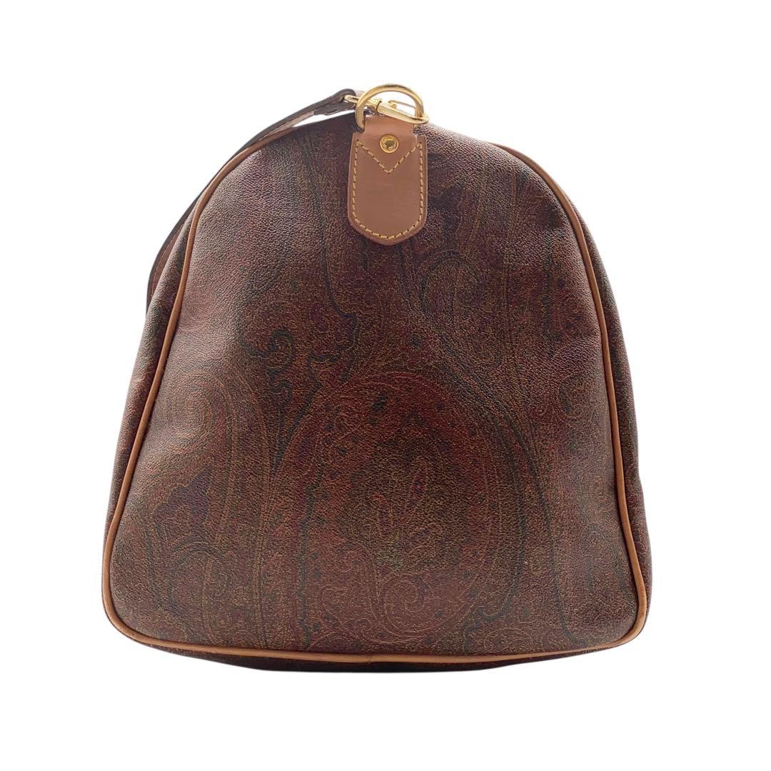 【極美品】エトロ ボストンバッグ 2way ペイズリー柄 PVC レザー 大容量