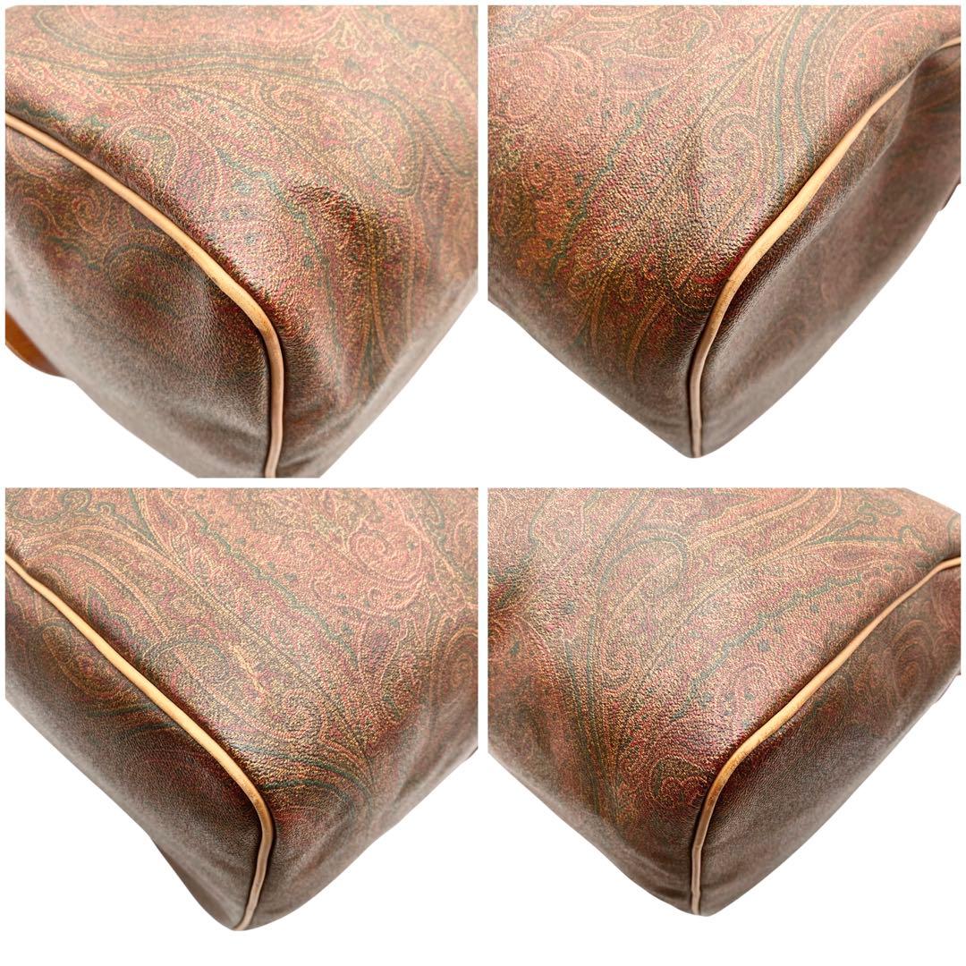 【極美品】エトロ ボストンバッグ 2way ペイズリー柄 PVC レザー 大容量