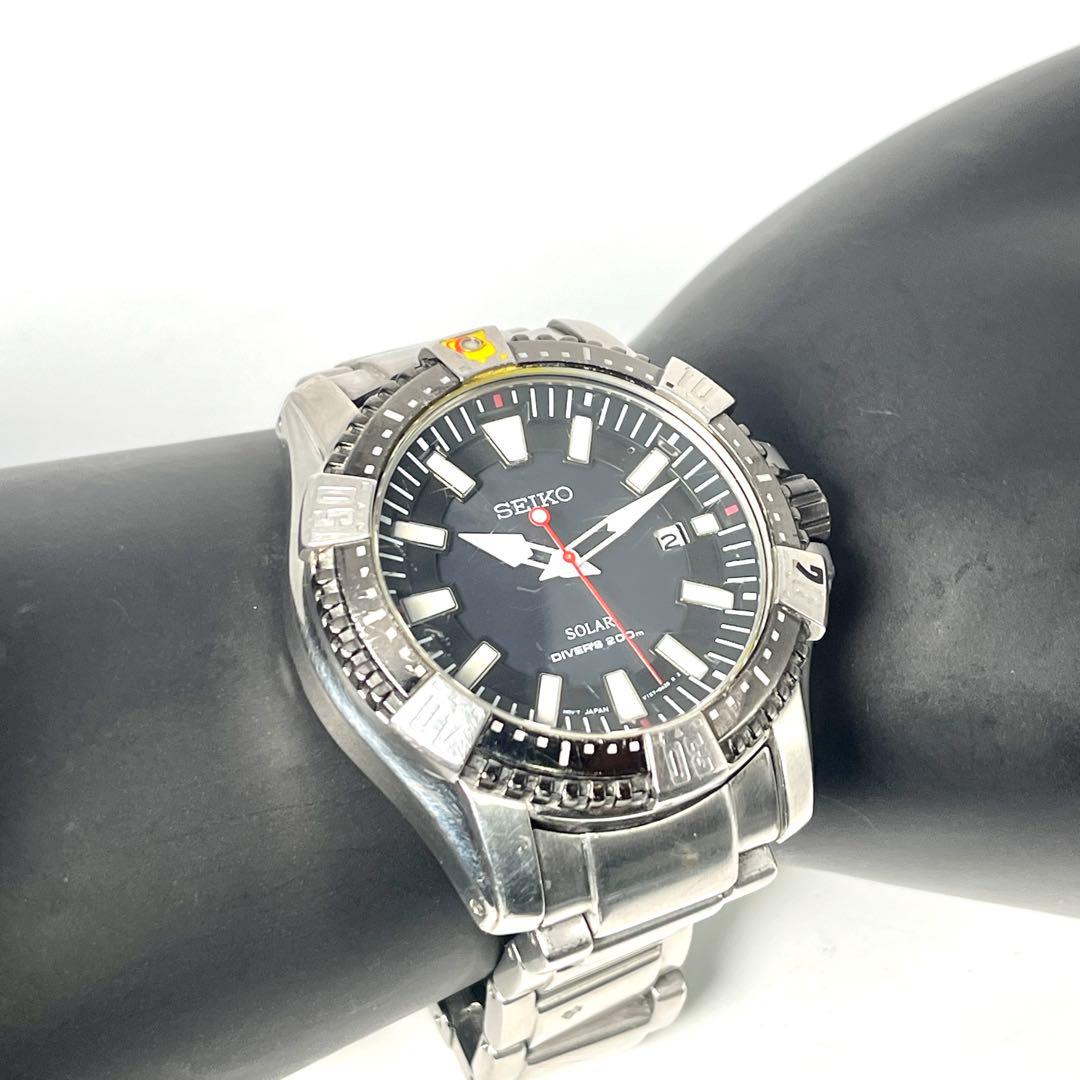 【稼働】セイコー ダイバーズウォッチ デイト V157-0AS0 腕時計