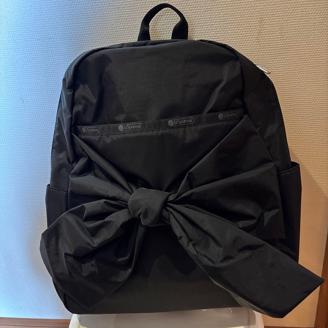 新品　レスポートサック　リボン付き黒　バックパック