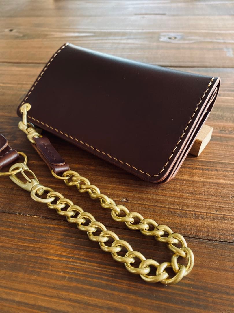 【ブルガロ】TM02-73ミドルトラッカーウォレット真鍮チェーン付き