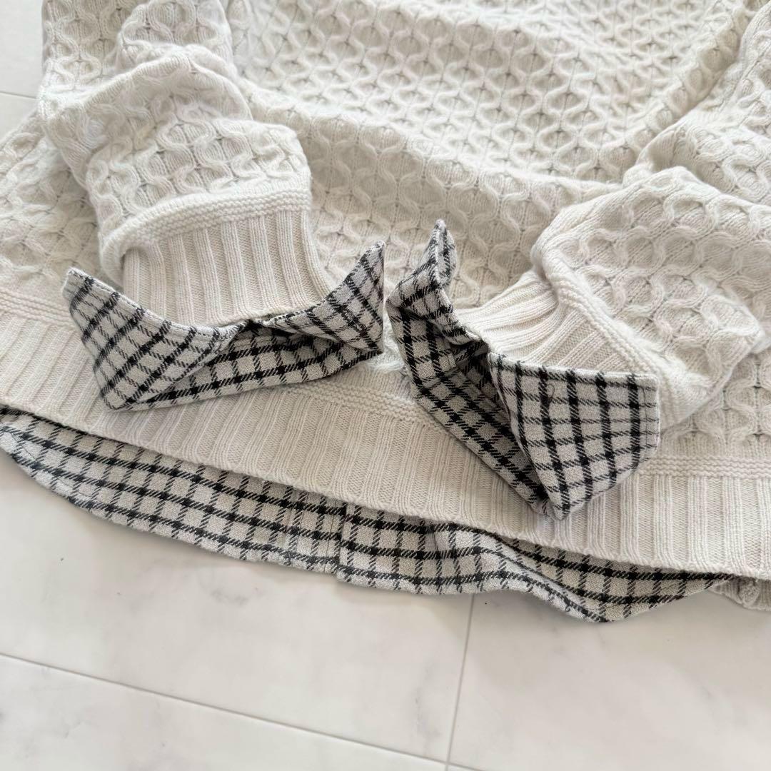 美品★マックスマーラ バージンウールケーブルニットセーター チェックシャツ 2点