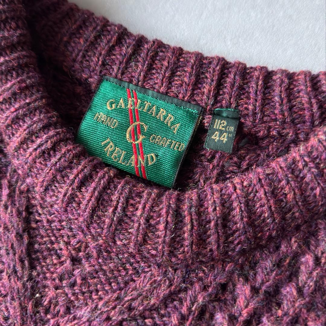 90s Ireland製 アランニット \"ハンドクラフト\" Lサイズ