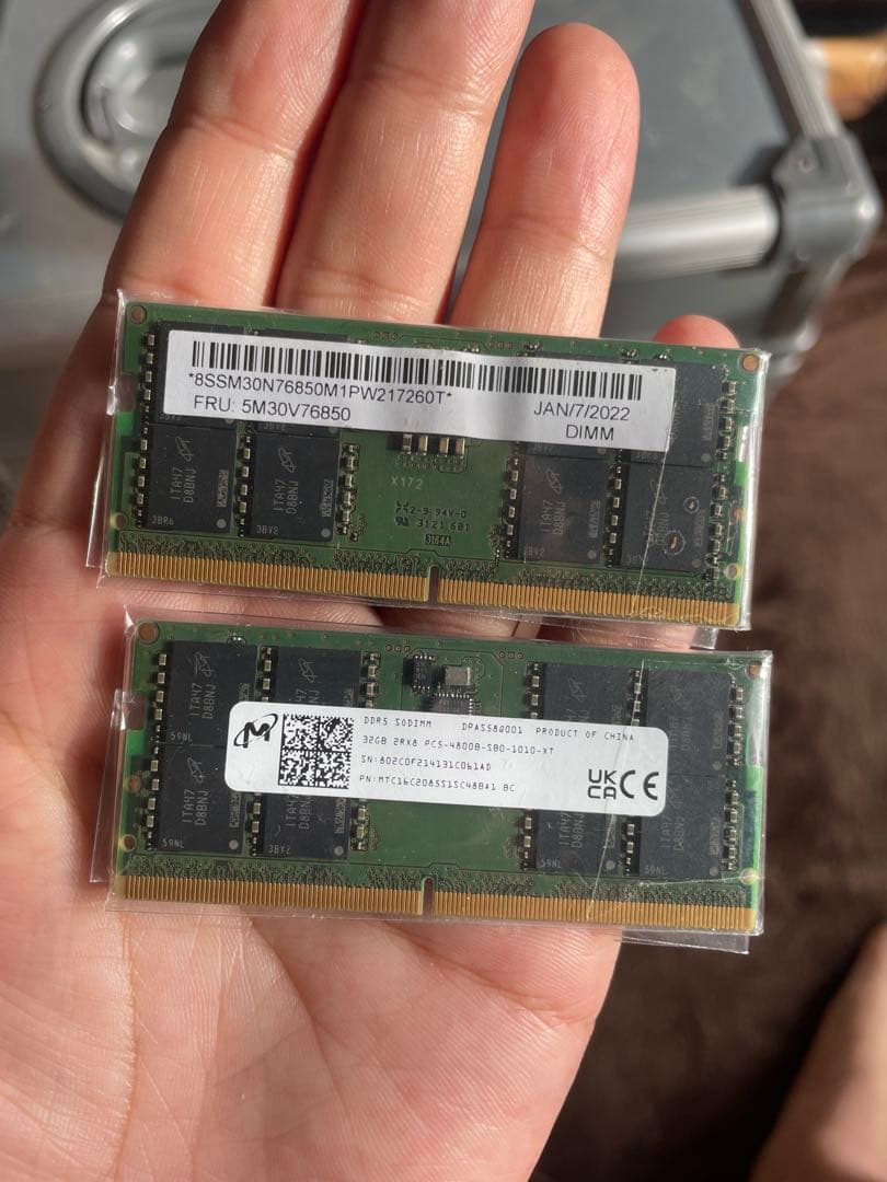 ddr5 4800 メモリー　32gb 二枚　64gb ノートパソコン