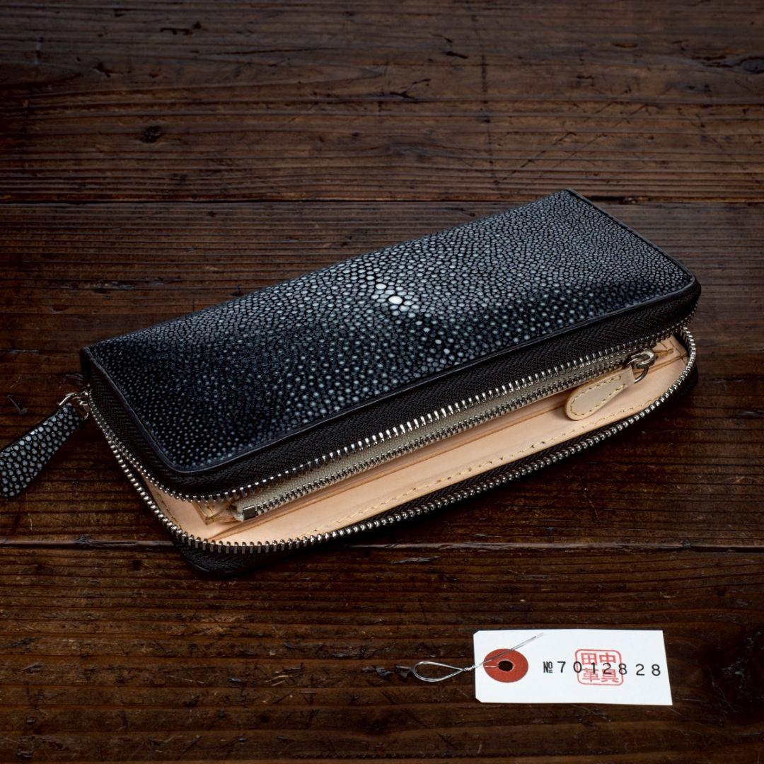 ガルーシャ 実物撮影 スティングレイ 長財布 スティングレー ラウンドファスナー