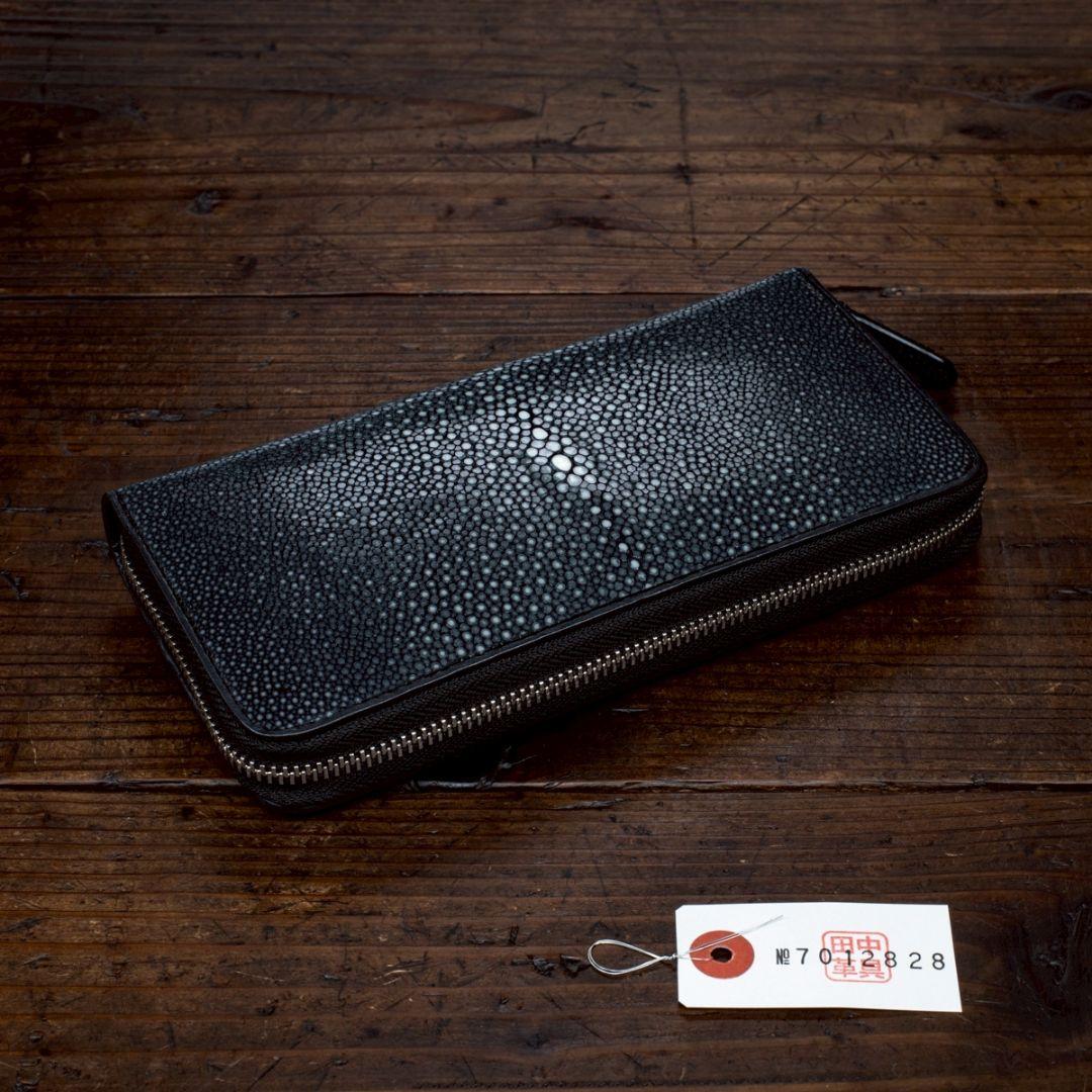 ガルーシャ 実物撮影 スティングレイ 長財布 スティングレー ラウンドファスナー