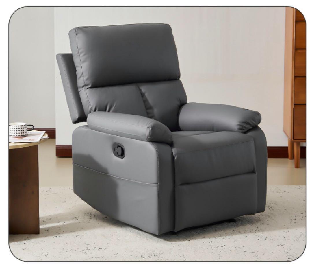 新品　ソファ　リクライニングチェア　リクライニングソファ　手動　ダークグレー
