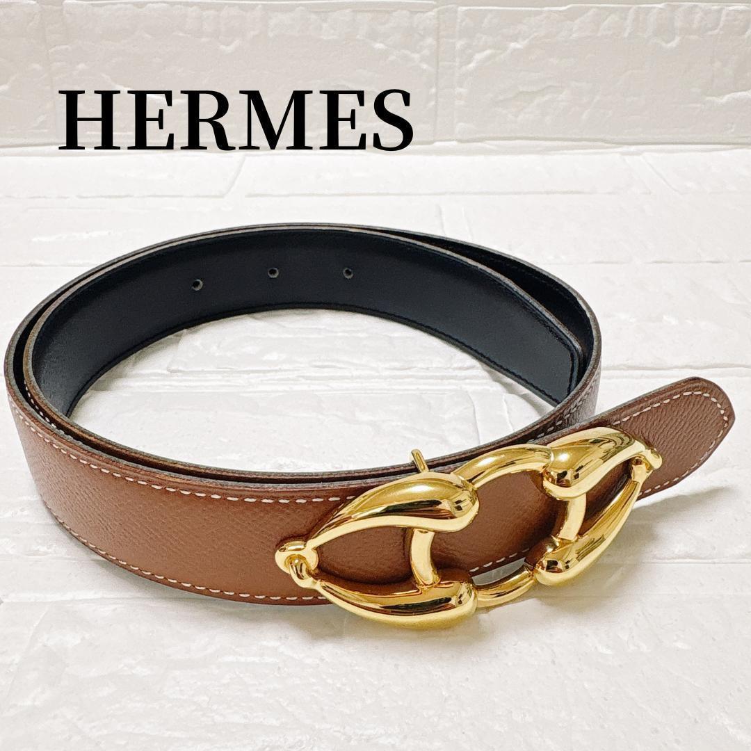 HERMES リバーシブル ベルト ブラック×ブラウン ボックスカーフ Z刻印