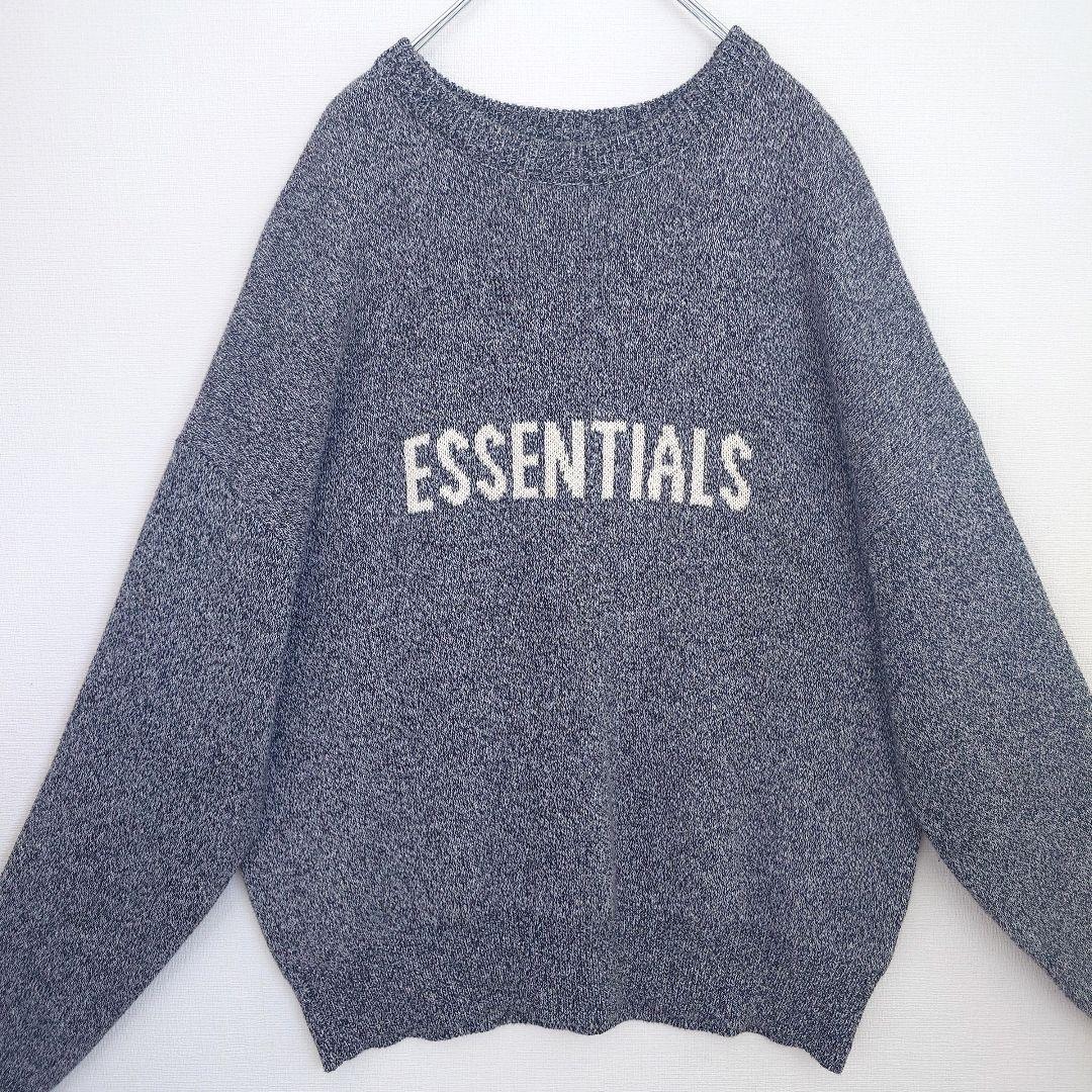 【T】古着 FOGエッセンシャルズ オーバーサイズロゴニット グレー