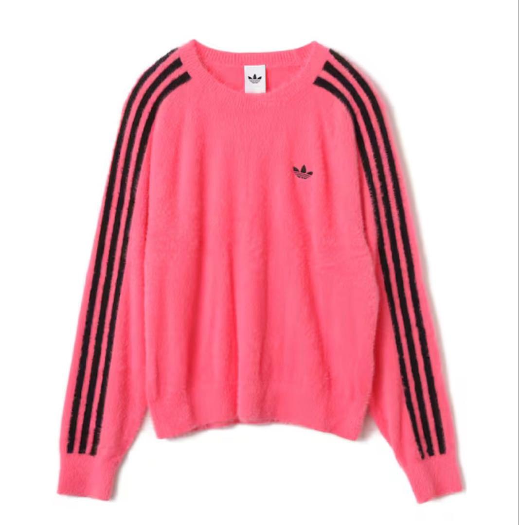 ケリケリ☆☆ アディダス ホリデーニット セーターピンク S