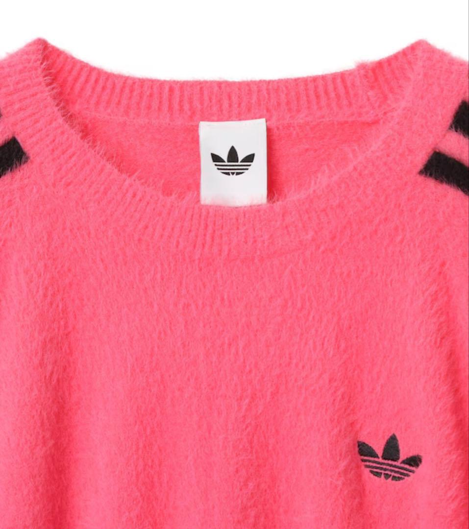 ケリケリ☆☆ アディダス ホリデーニット セーターピンク S