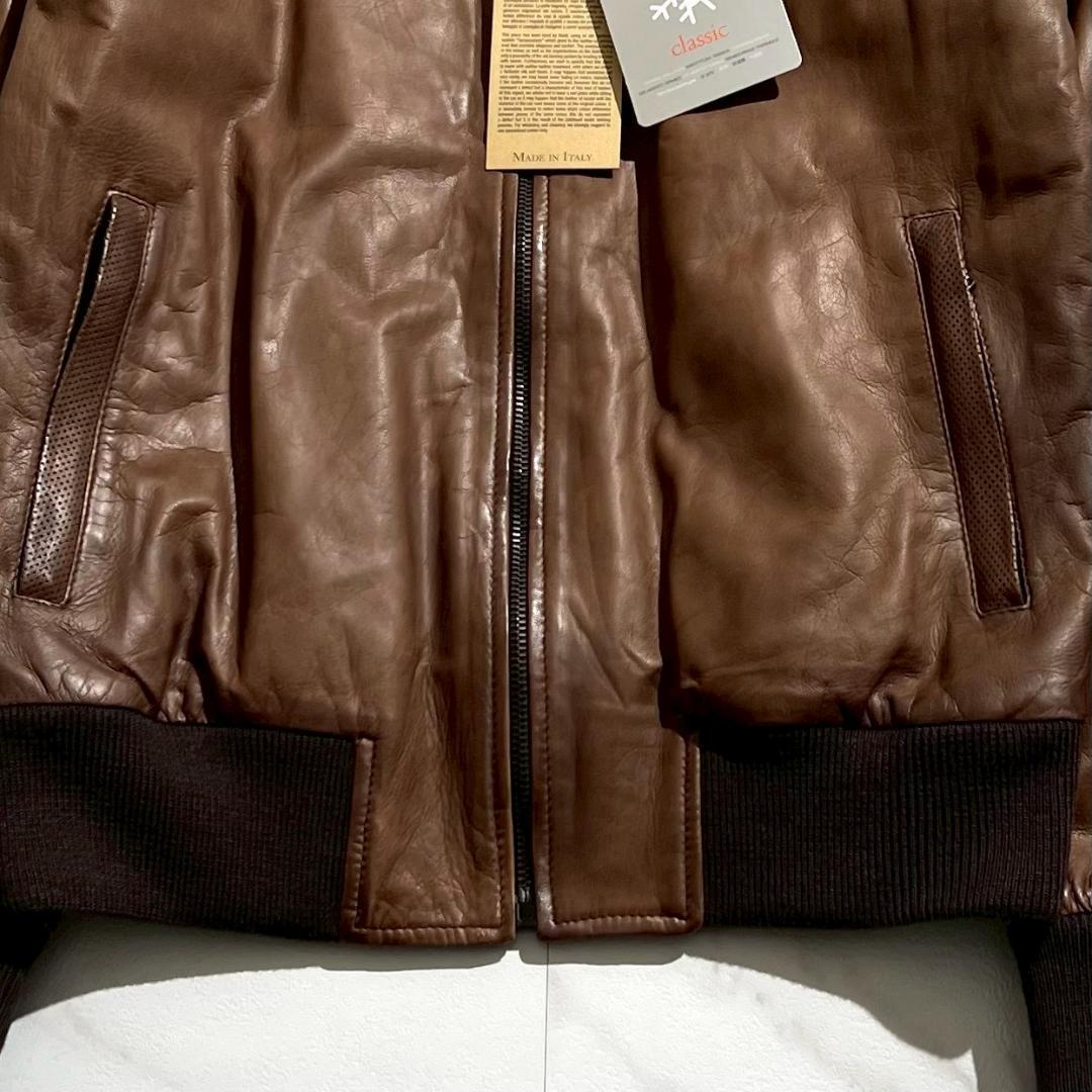 未使用 16万　NARDI　レザージャケット　羊革　ヴィンテージ加工　バイカー