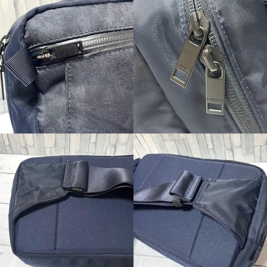 【極美】PORTER ボディバッグ ウエストバッグ ダークフォレスト ネイビー
