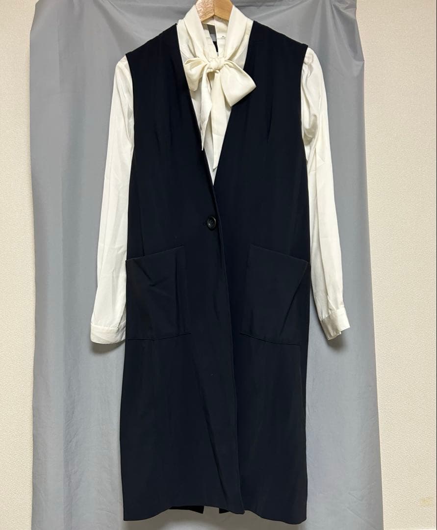 soeju シルクストレッチボウタイブラウス　ホワイト