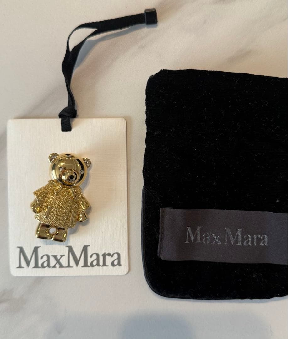 24aw Max Mara　 [シャイニー] メタル テディ ブローチ　ケープ
